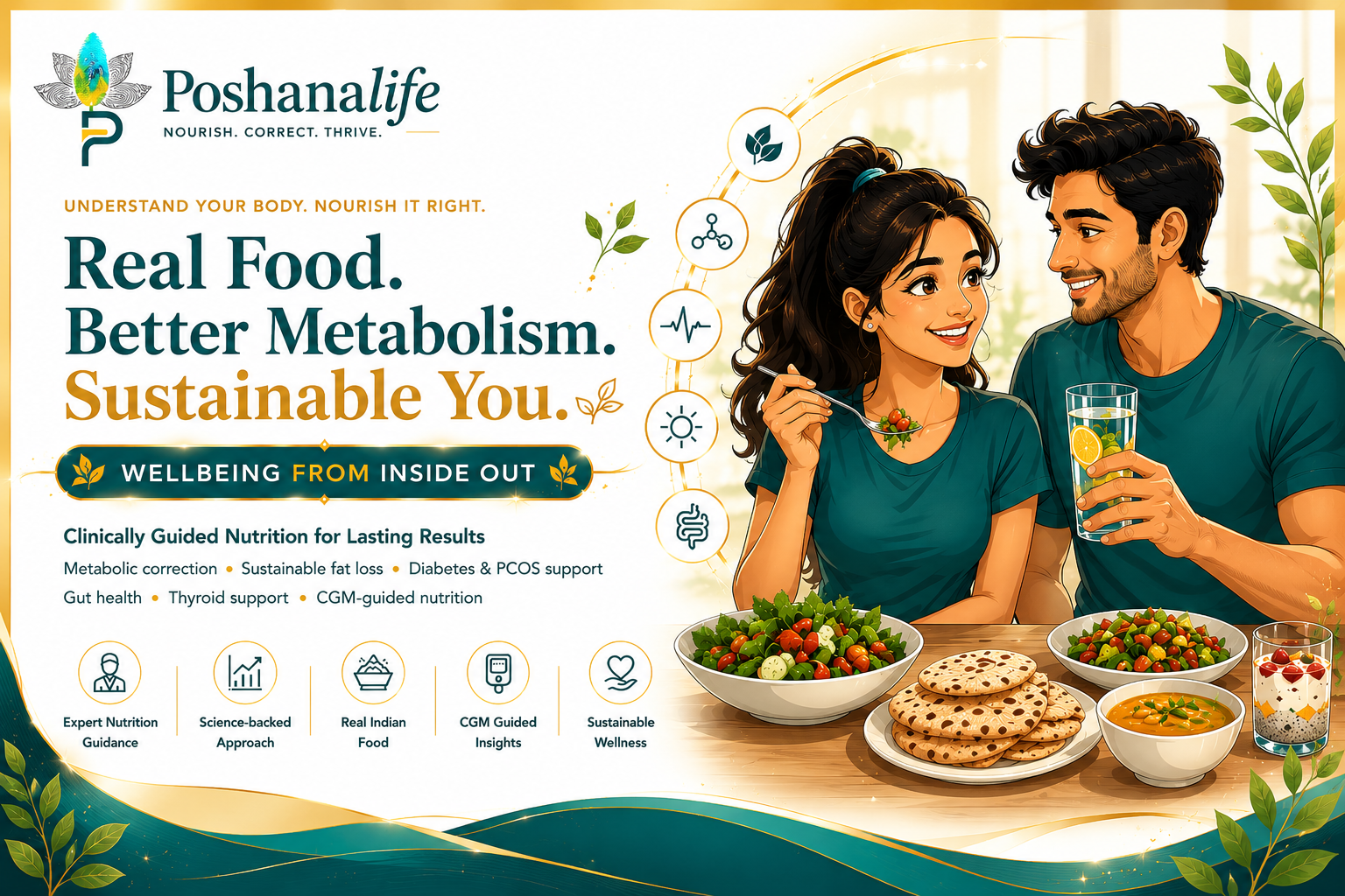 Poshana.life real food better metabolism visual